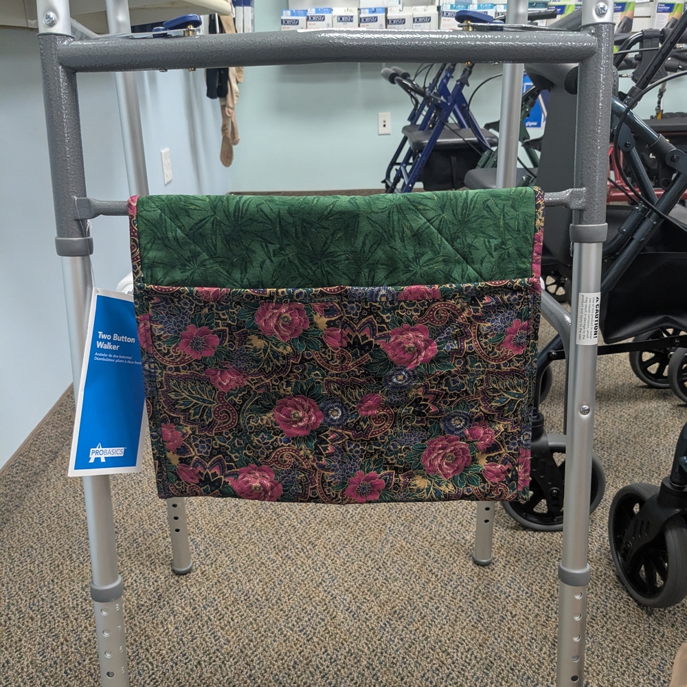 Floral Walker Bag with Green Trim